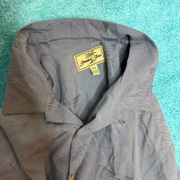 Jamaica Jaxx Men’s L Hawaiian Shirt – 100% Silk Palm Tree Camp Aloha – Vintage - Picture 12 of 16